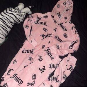 Juicy Couture Pink and Black Fleece Onesie